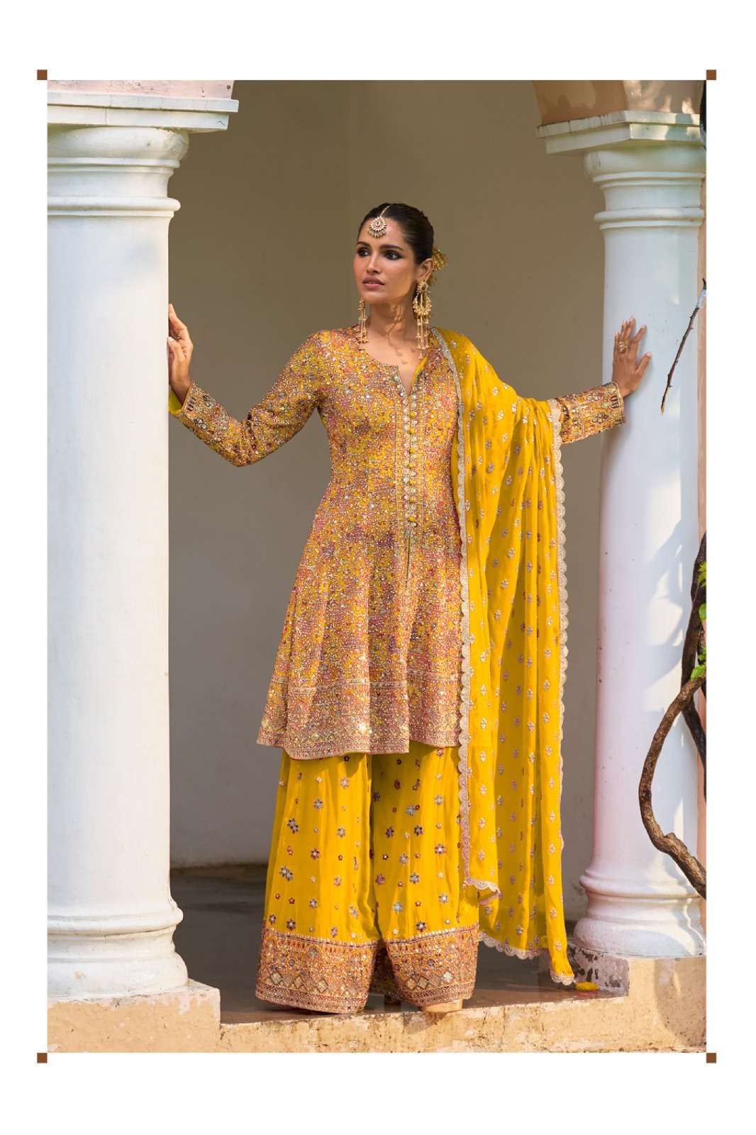 GULKAYRA DESIGNER RAKUL GEORGETTE HEAVY EMBROIDERED DESIGNER WEDDING WEAR LADIES SUIT