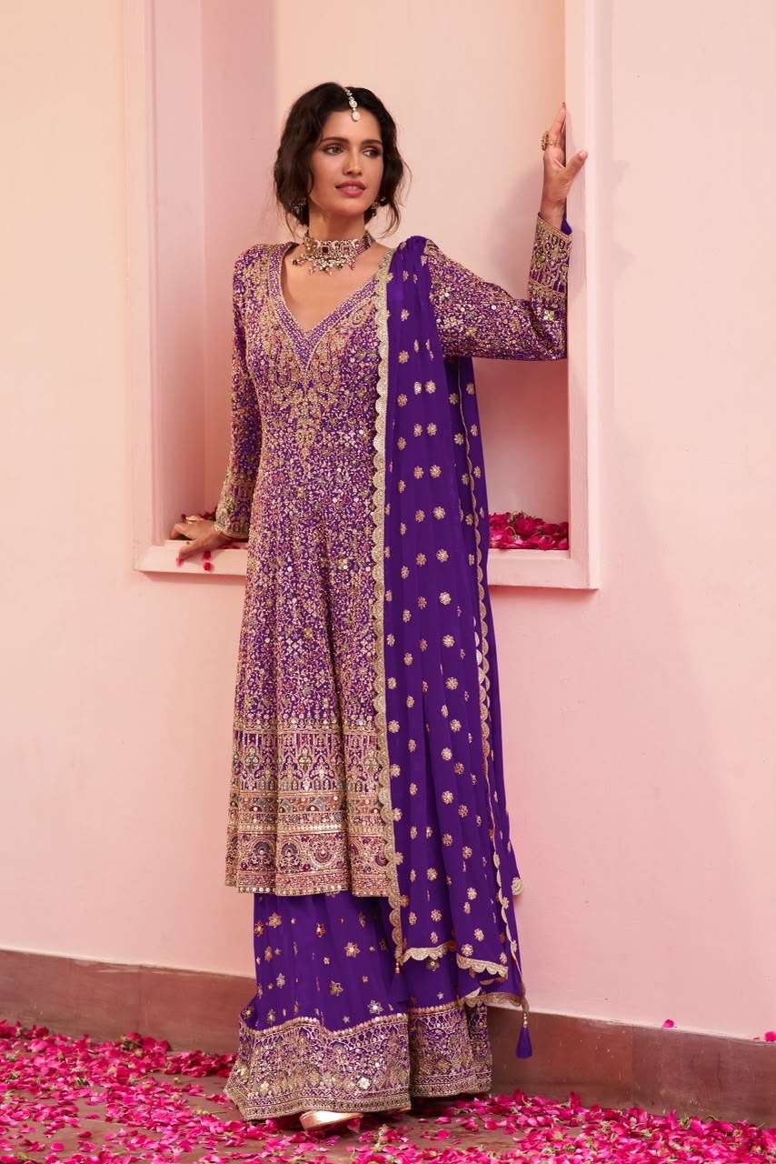GULKAYRA DESIGNER SAIRA GEORGETTE HEAVY EMBROIDERED DESIGNER WEDDING FUNCTION WEAR LADIES SUIT