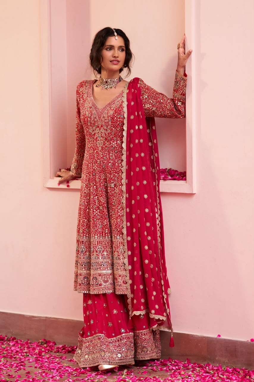 GULKAYRA DESIGNER SAIRA GEORGETTE HEAVY EMBROIDERED DESIGNER WEDDING FUNCTION WEAR LADIES SUIT