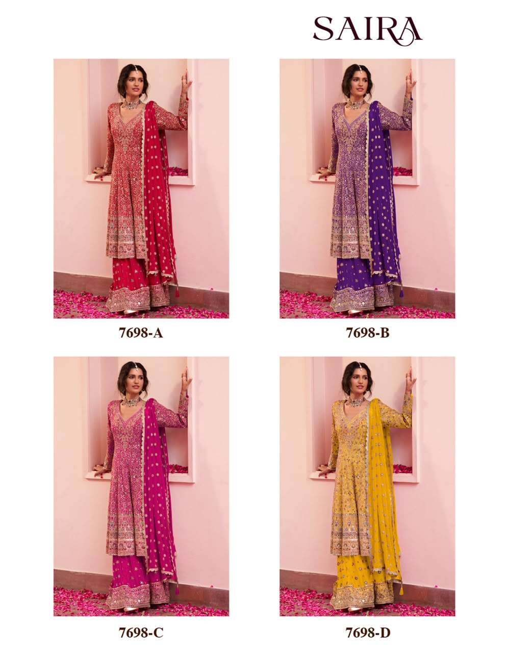 GULKAYRA DESIGNER SAIRA GEORGETTE HEAVY EMBROIDERED DESIGNER WEDDING FUNCTION WEAR LADIES SUIT