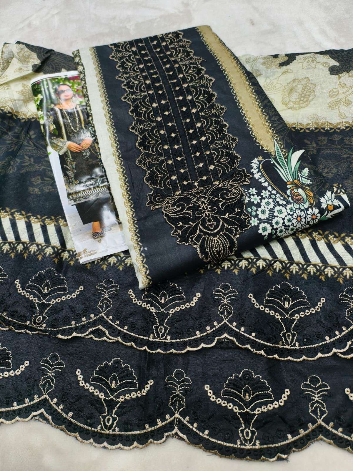 HALA DESIGNER NEEDLE WONDER LAWN COTTON WITH PATCH EMBROIDERY WORK SUIT