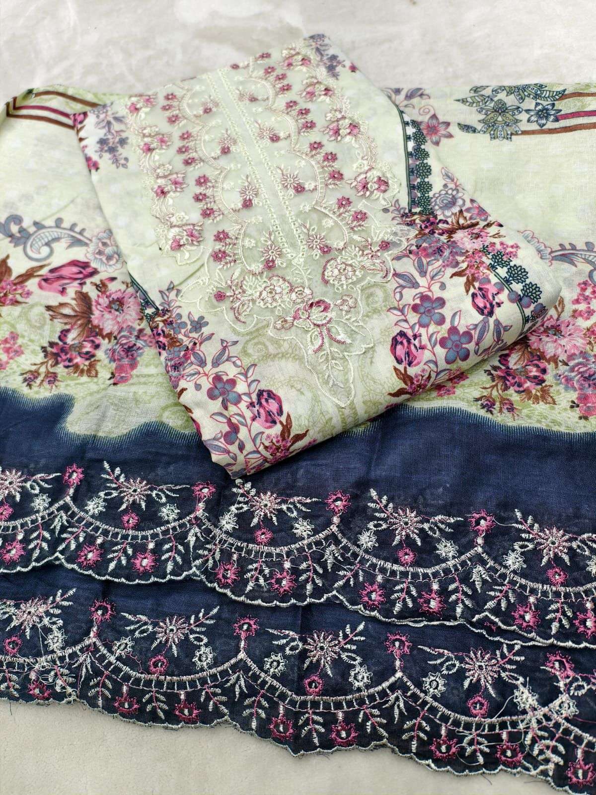 HALA DESIGNER NEEDLE WONDER LAWN COTTON WITH PATCH EMBROIDERY WORK SUIT