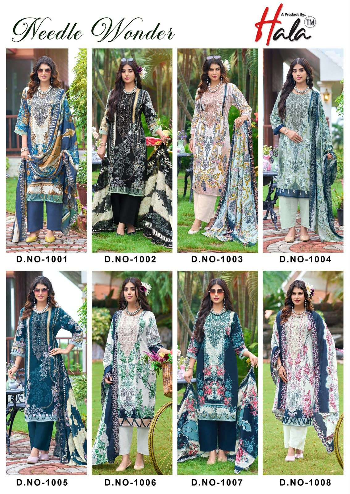 HALA DESIGNER NEEDLE WONDER LAWN COTTON WITH PATCH EMBROIDERY WORK SUIT
