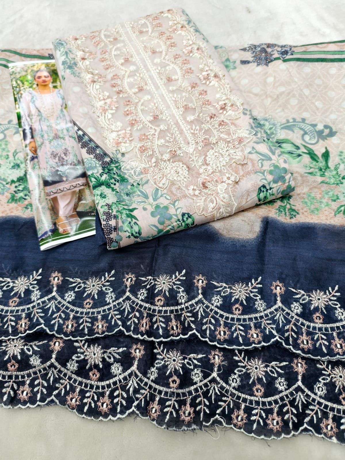 HALA DESIGNER NEEDLE WONDER LAWN COTTON WITH PATCH EMBROIDERY WORK SUIT