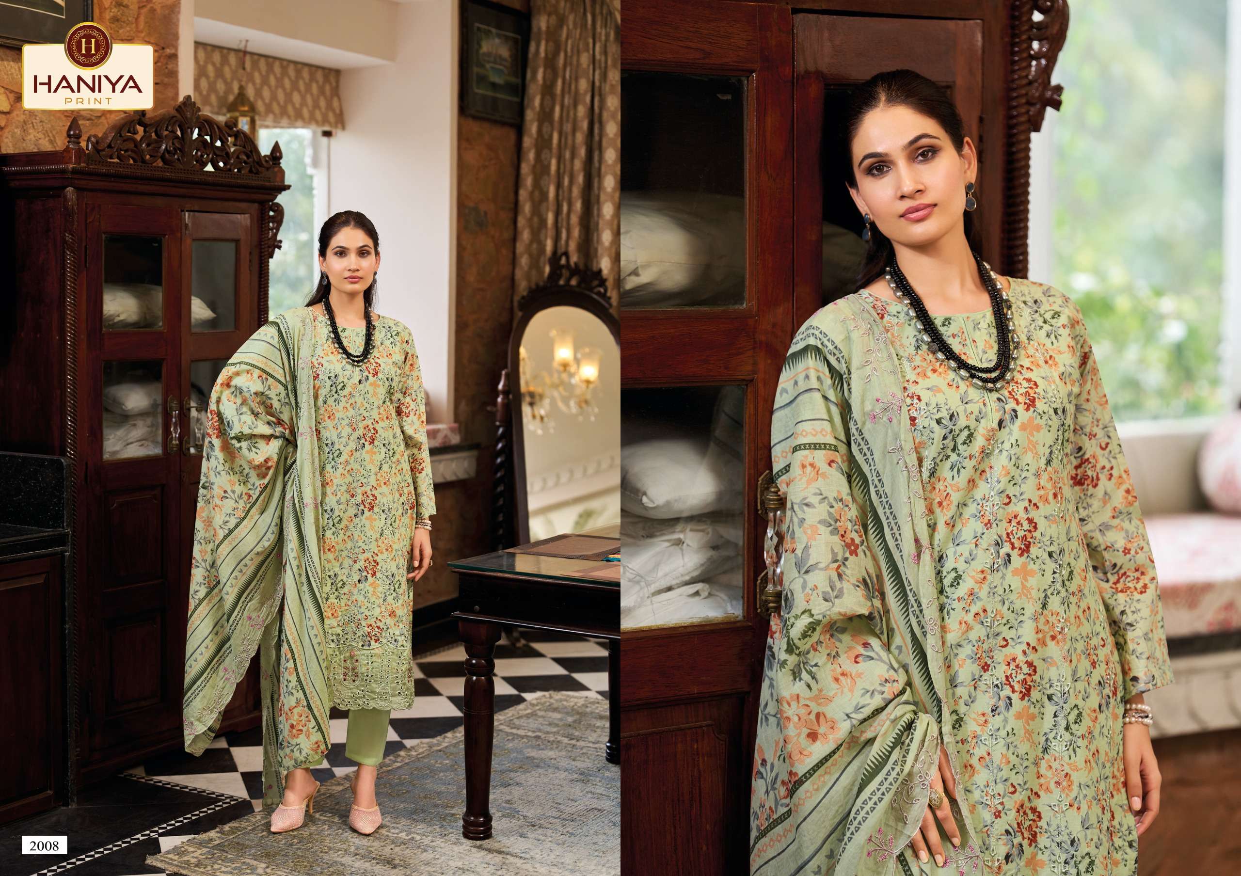 HANIYA PRINT NOOR E JAM COTTON DIGITAL PRINTS WITH EMBROIDERY DESIGNER WORK SUIT