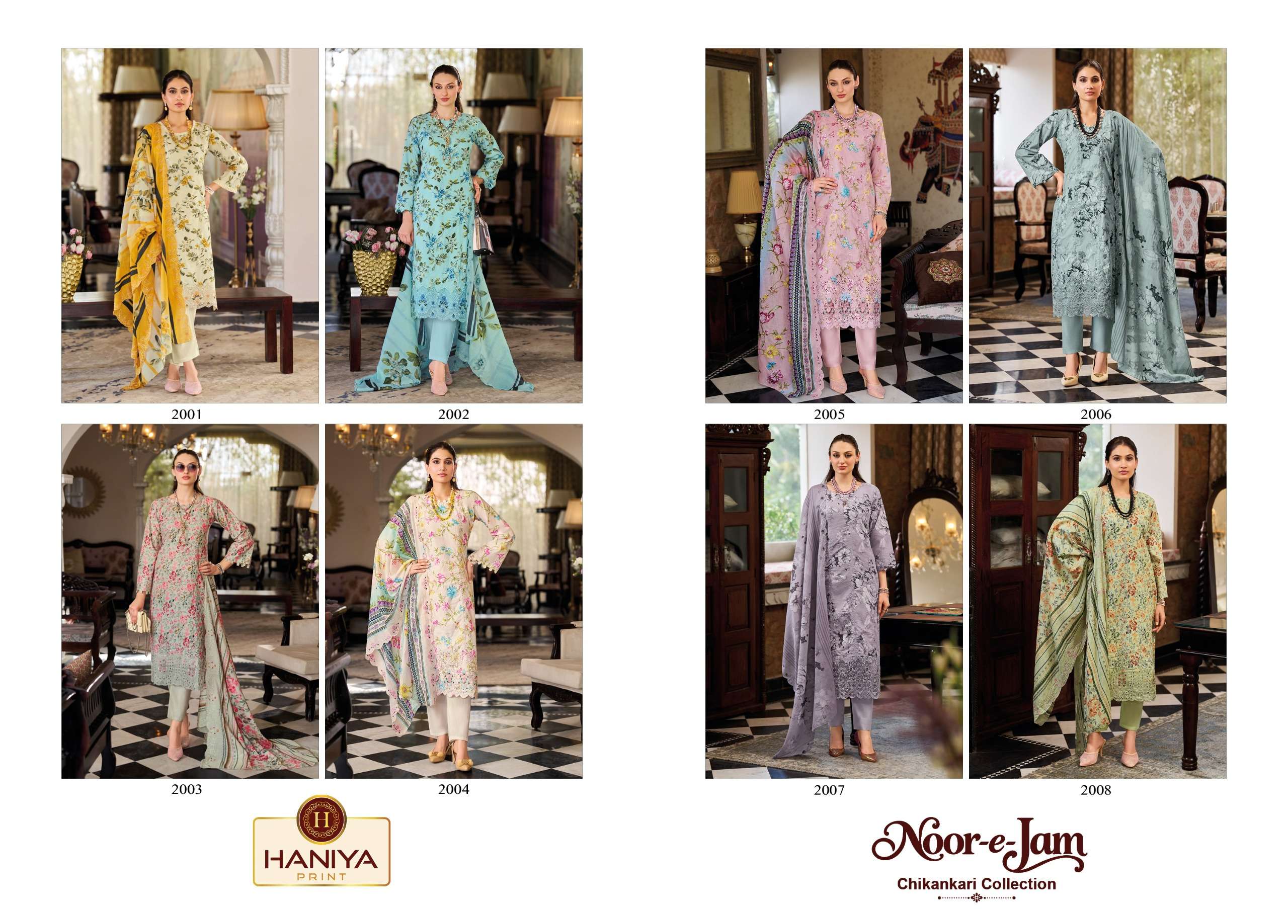 HANIYA PRINT NOOR E JAM COTTON DIGITAL PRINTS WITH EMBROIDERY DESIGNER WORK SUIT