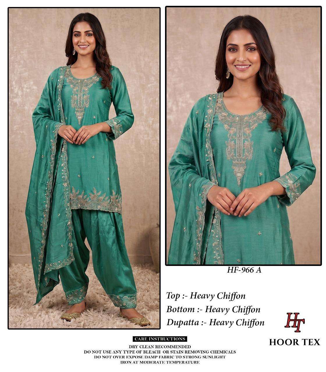 HOOR TEX HF 966 CHIFFON EMBROIDERED DESIGNER READY MADE PAKISTANI SUIT