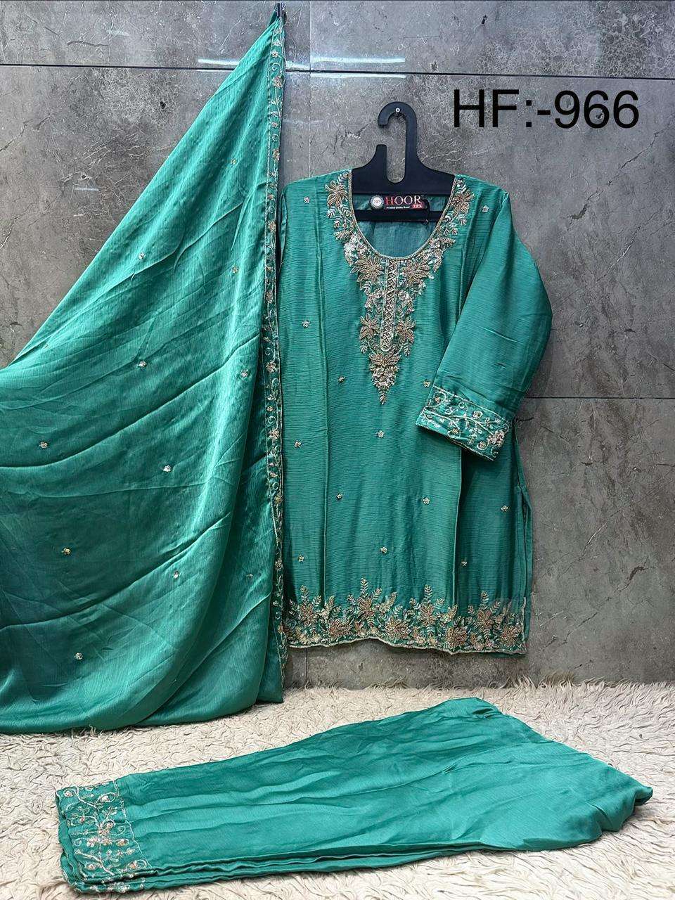 HOOR TEX HF 966 CHIFFON EMBROIDERED DESIGNER READY MADE PAKISTANI SUIT