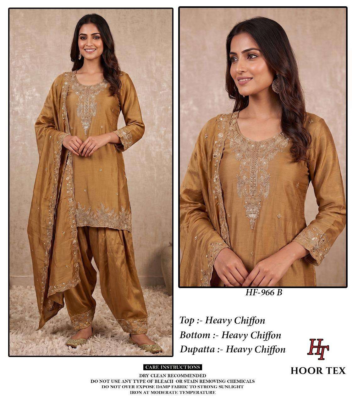 HOOR TEX HF 966 CHIFFON EMBROIDERED DESIGNER READY MADE PAKISTANI SUIT