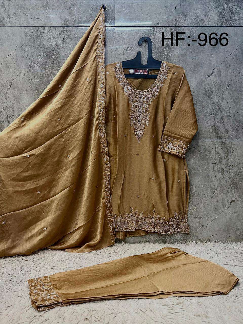 HOOR TEX HF 966 CHIFFON EMBROIDERED DESIGNER READY MADE PAKISTANI SUIT