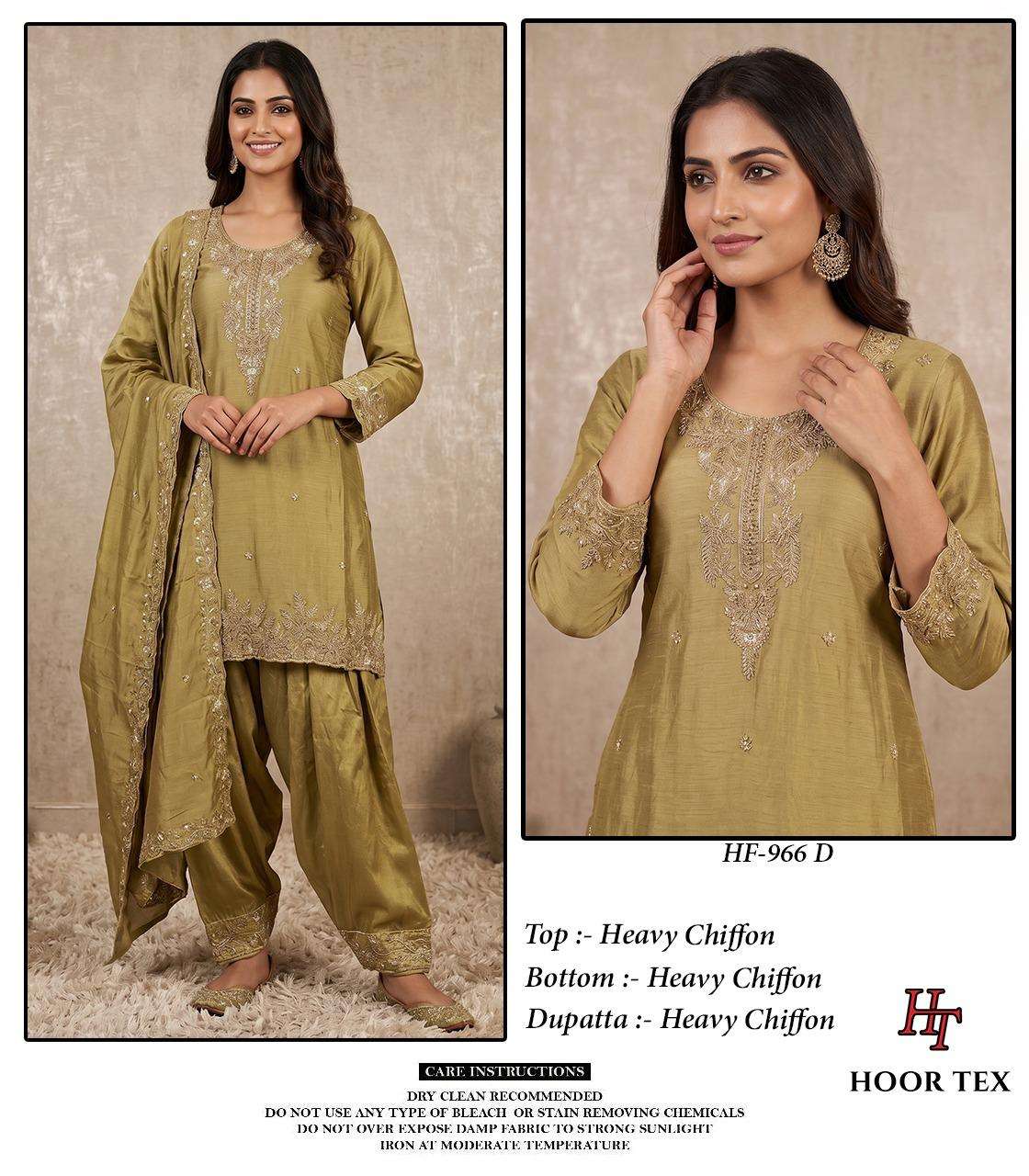 HOOR TEX HF 966 CHIFFON EMBROIDERED DESIGNER READY MADE PAKISTANI SUIT