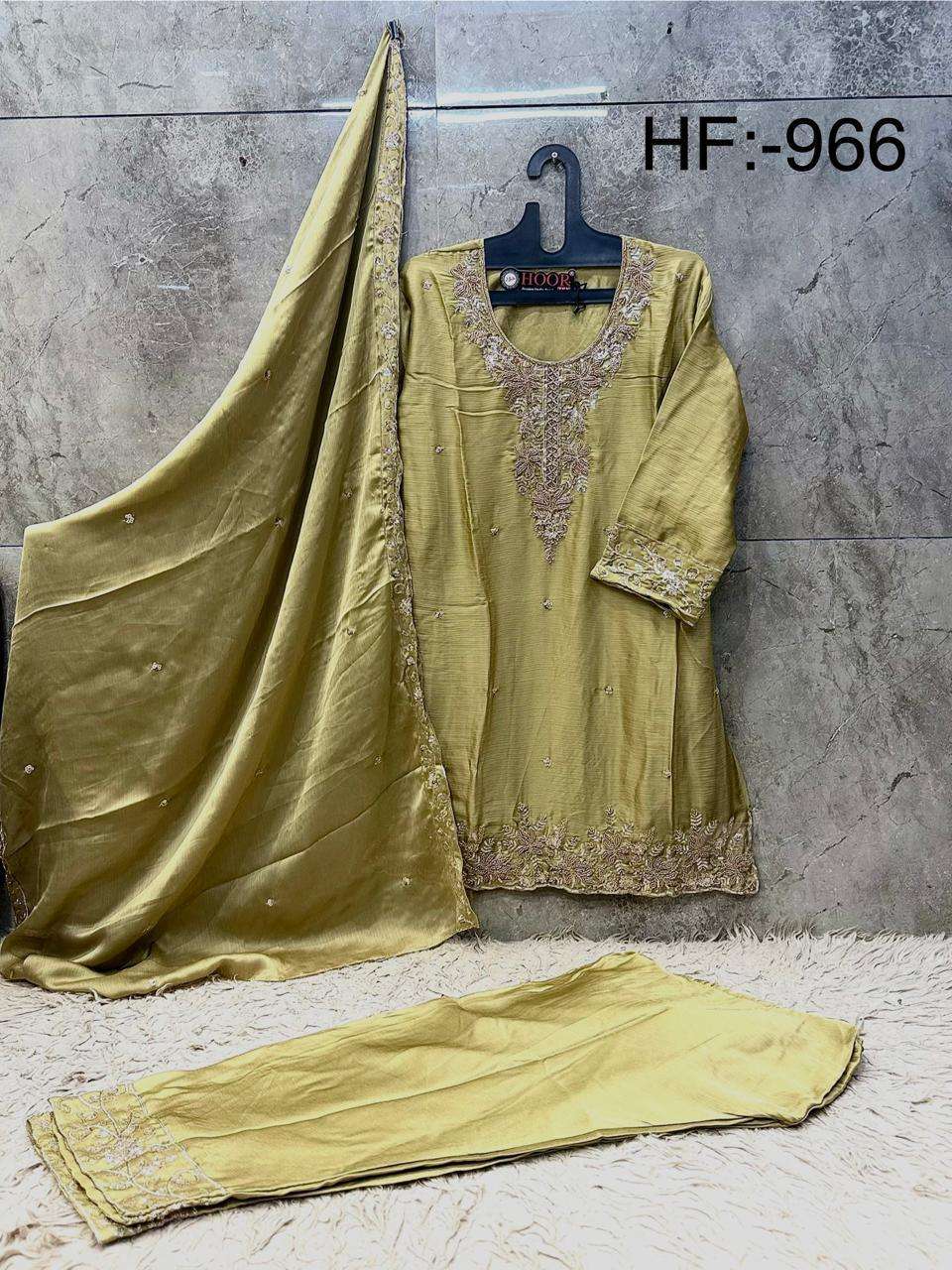 HOOR TEX HF 966 CHIFFON EMBROIDERED DESIGNER READY MADE PAKISTANI SUIT