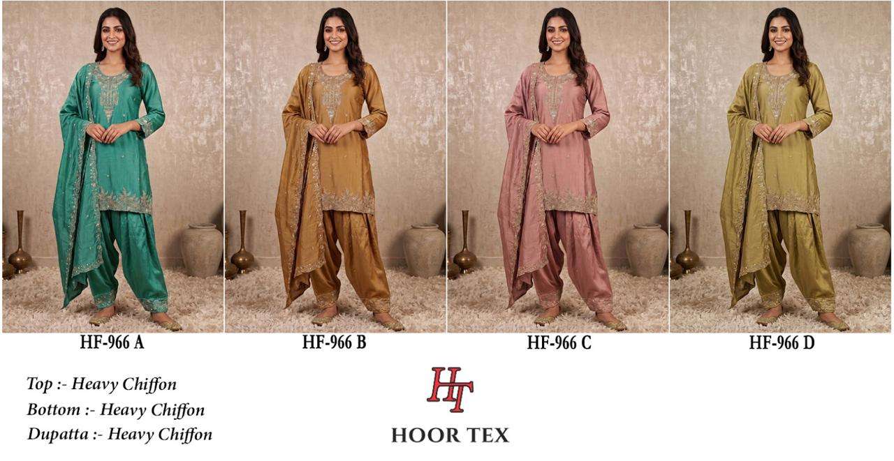 HOOR TEX HF 966 CHIFFON EMBROIDERED DESIGNER READY MADE PAKISTANI SUIT
