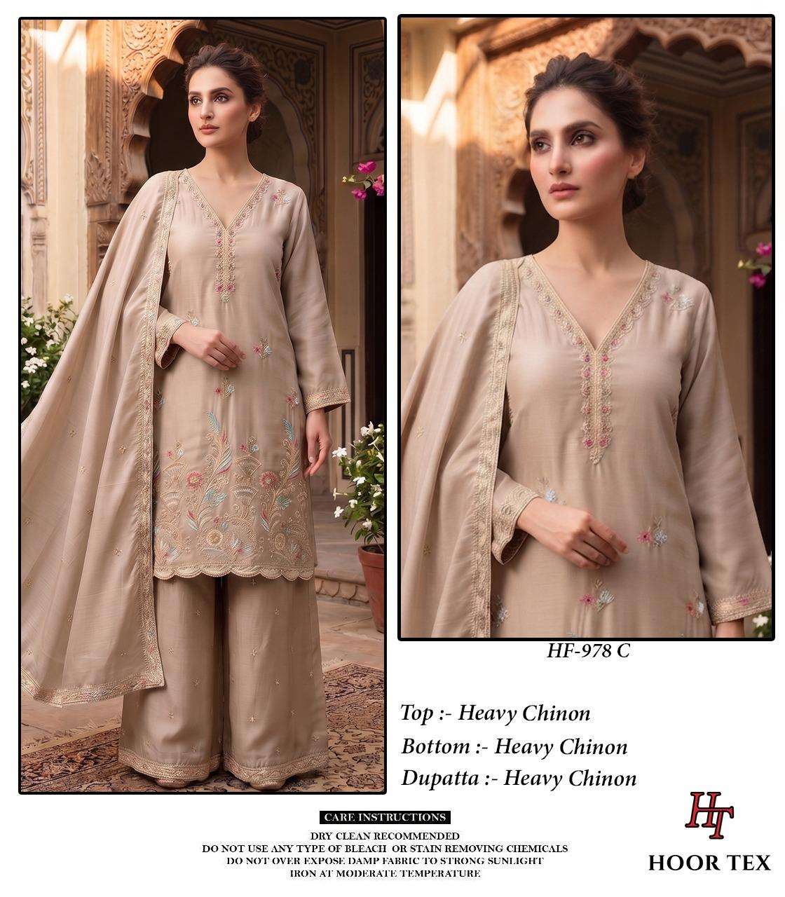 HOOR TEX HF 978 HEAVY BEAUTIFUL EMBROIDERY DESIGNER LOOK READY MADE PAKISTANI SUIT