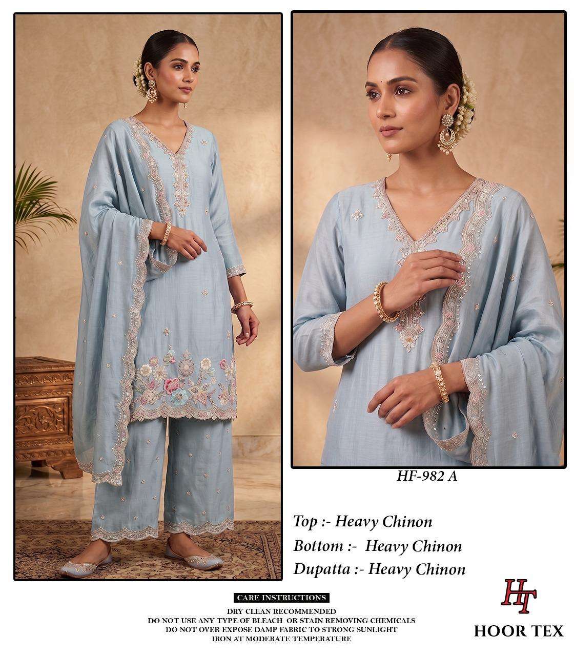 HOOR TEX HF 982 EMBROIDERY DESIGNER WORK READY MADE PAKISTANI SUIT