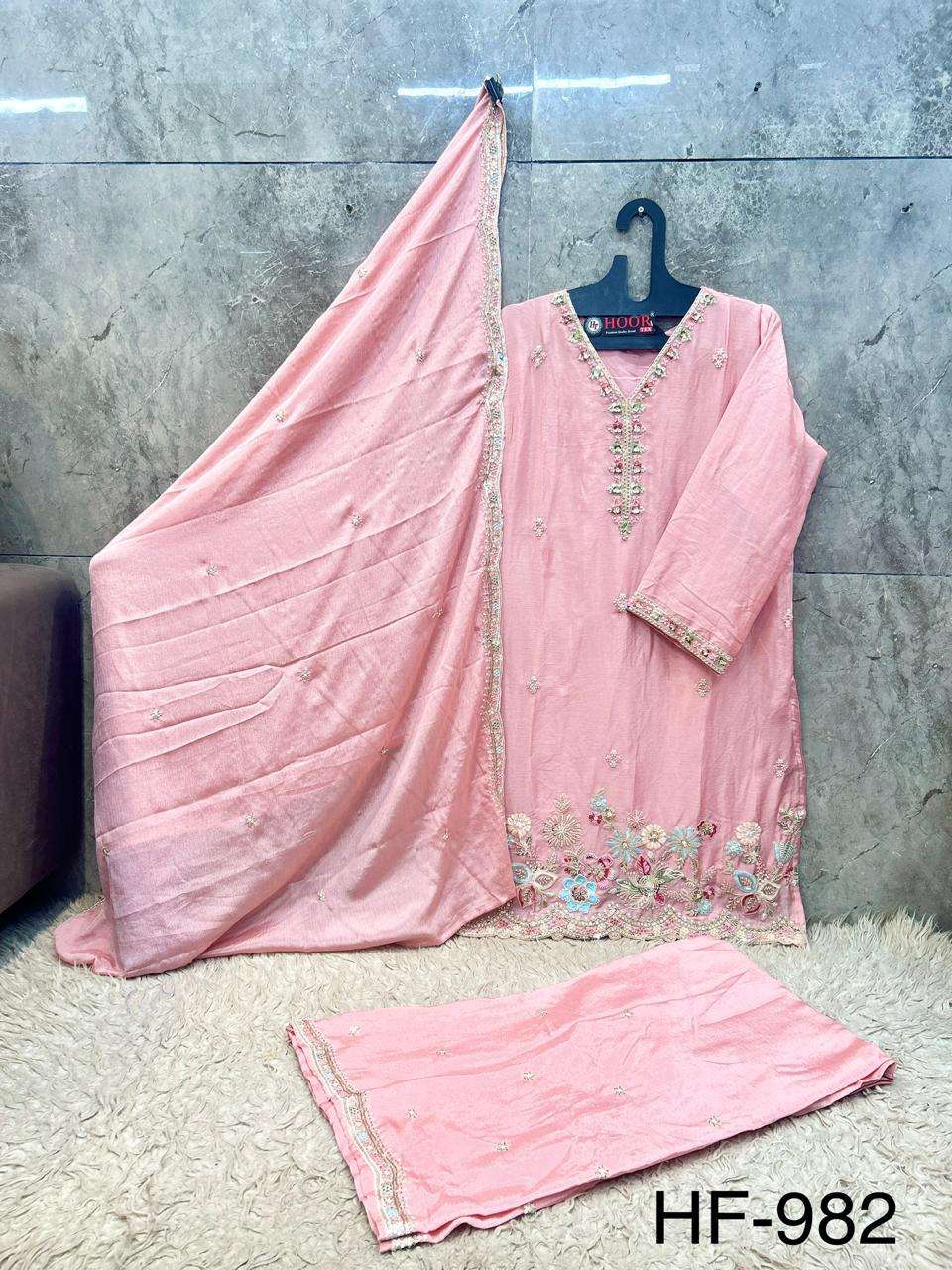 HOOR TEX HF 982 EMBROIDERY DESIGNER WORK READY MADE PAKISTANI SUIT