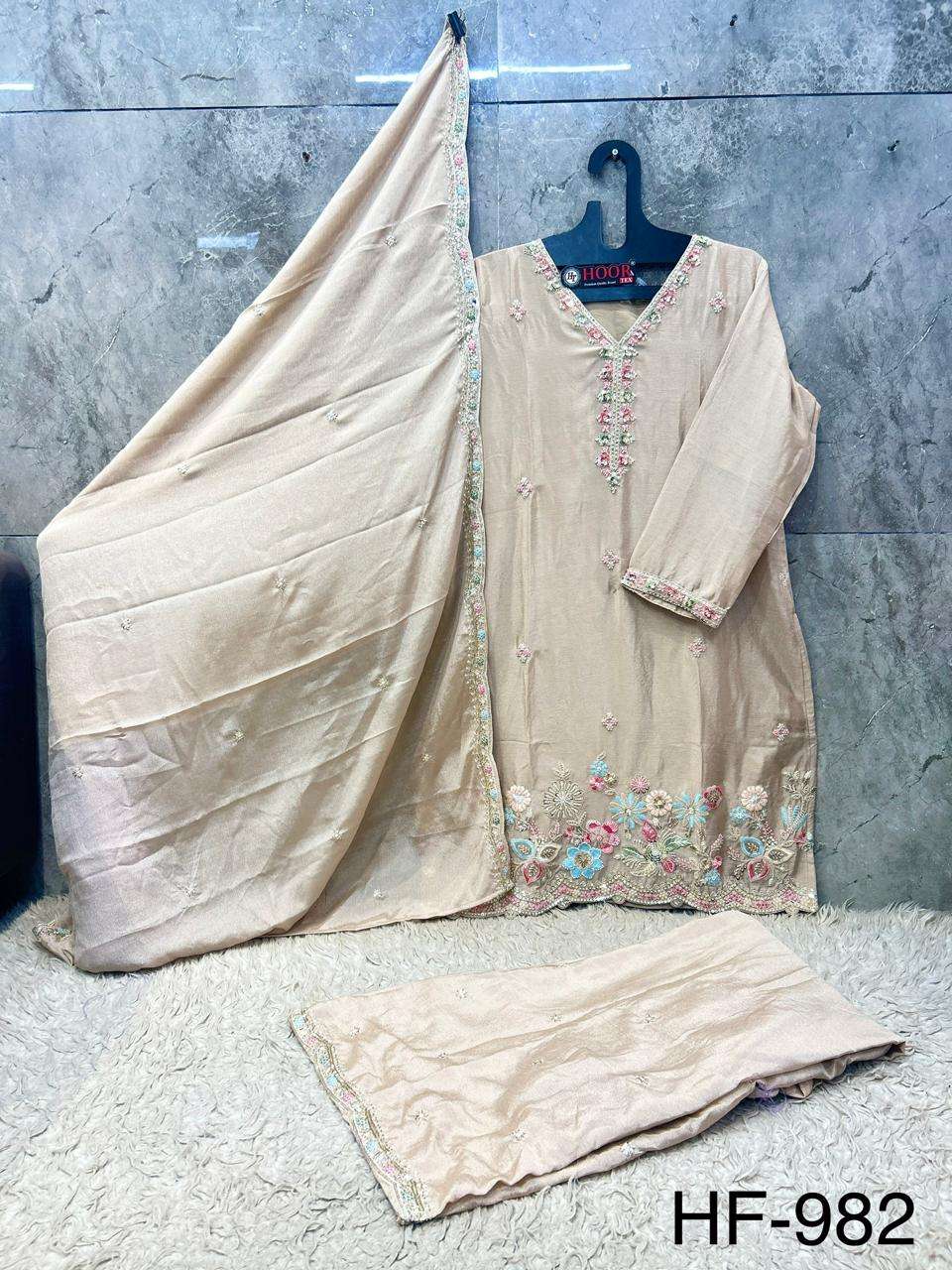 HOOR TEX HF 982 EMBROIDERY DESIGNER WORK READY MADE PAKISTANI SUIT