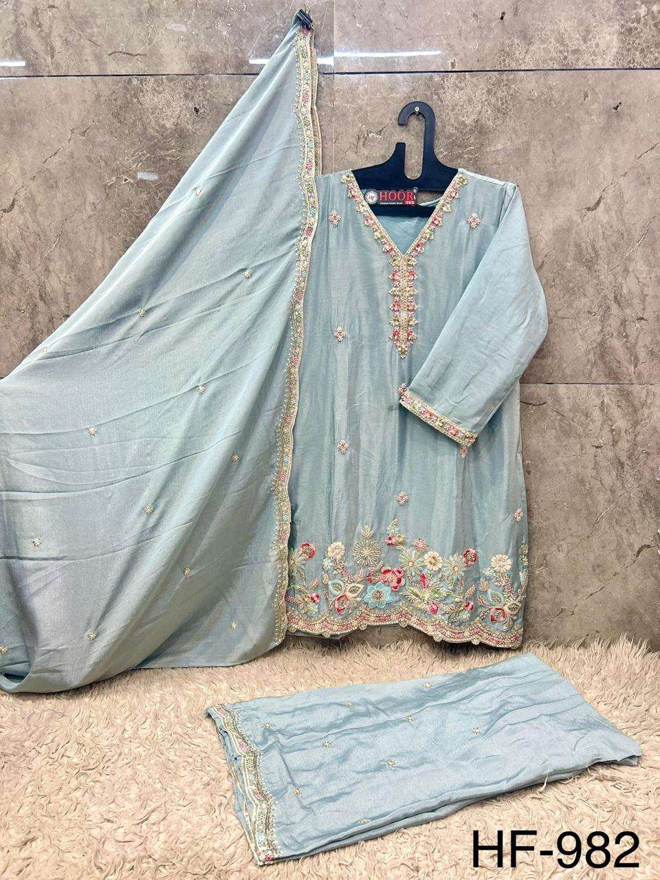 HOOR TEX HF 982 EMBROIDERY DESIGNER WORK READY MADE PAKISTANI SUIT