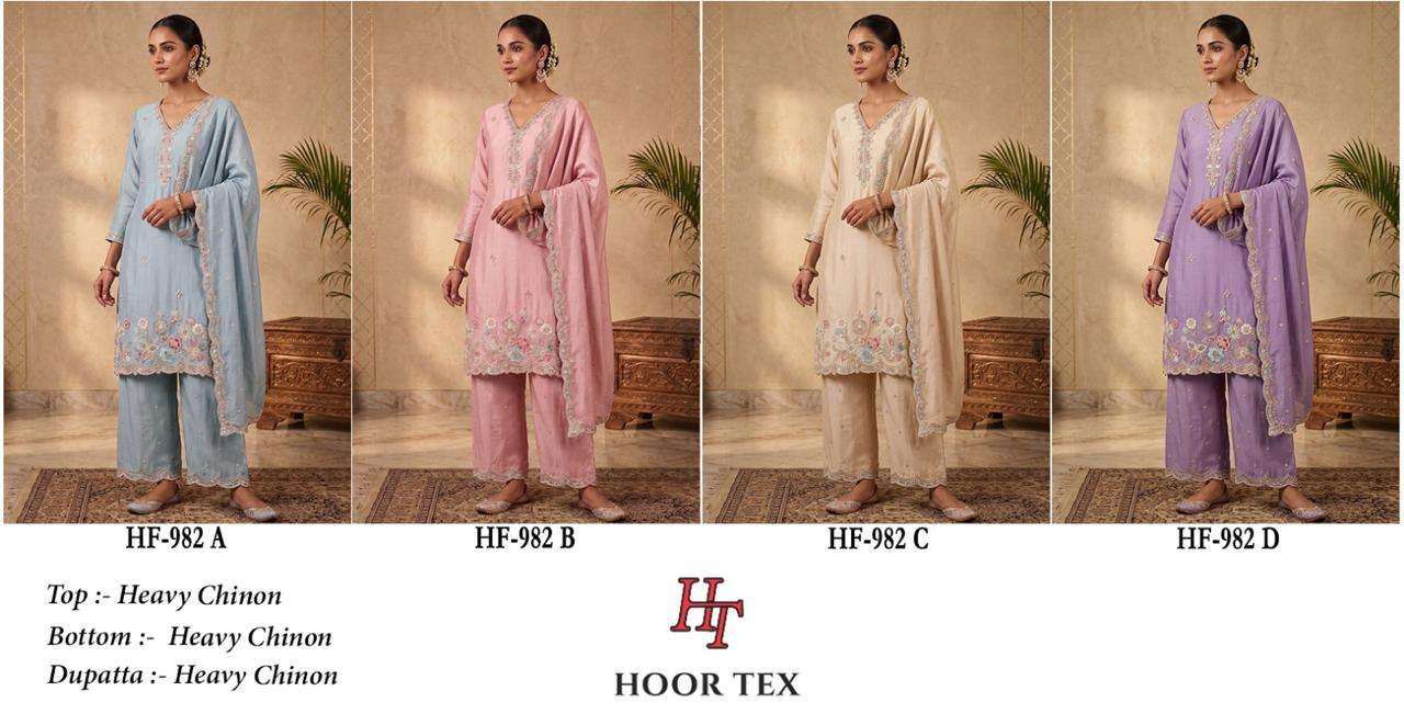 HOOR TEX HF 982 EMBROIDERY DESIGNER WORK READY MADE PAKISTANI SUIT