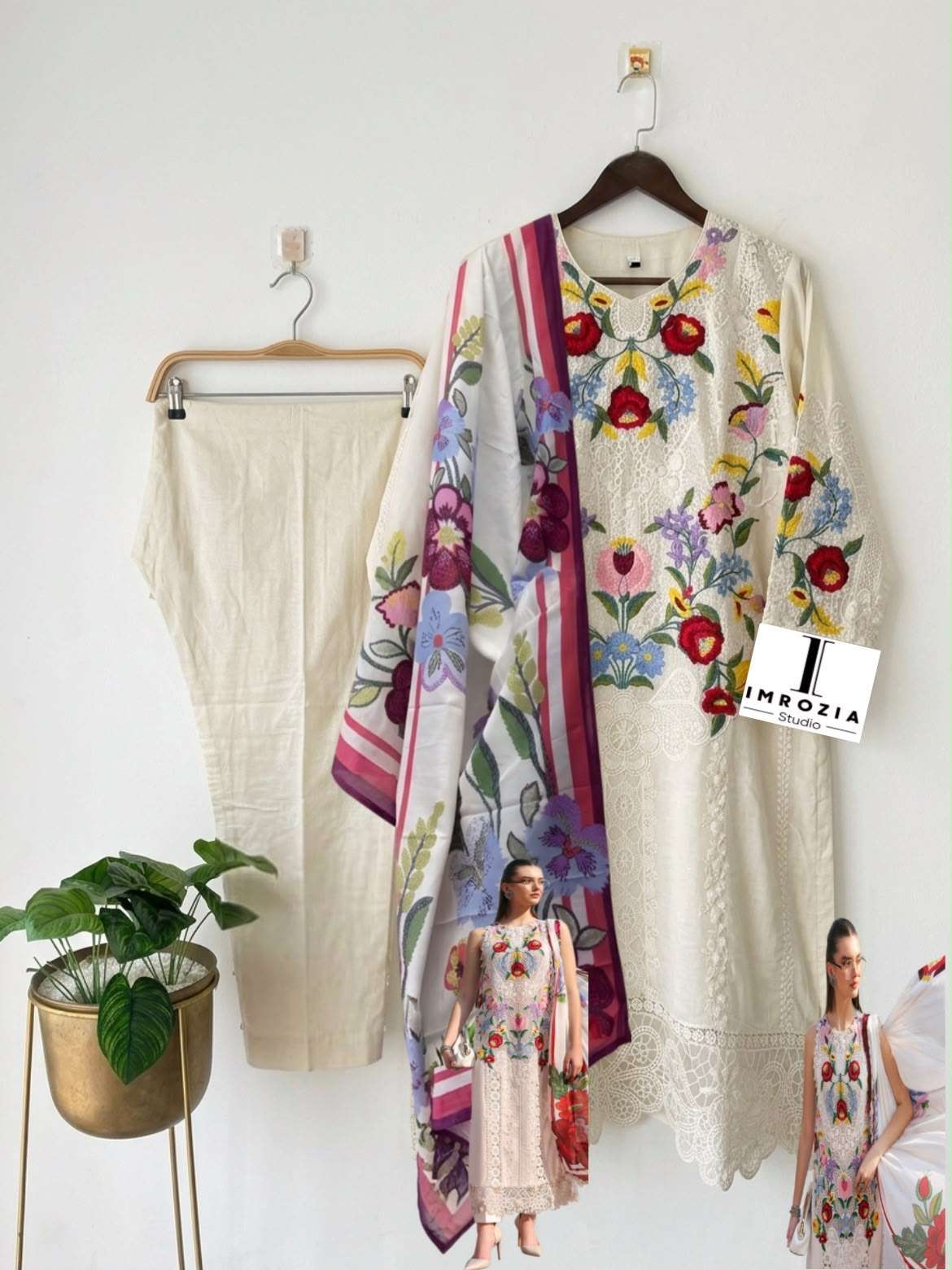 IMROZIA STUDIO D NO 508 COTTON WITH HEAVY EMBROIDERY WORK READY MADE PAKISTANI SUIT 