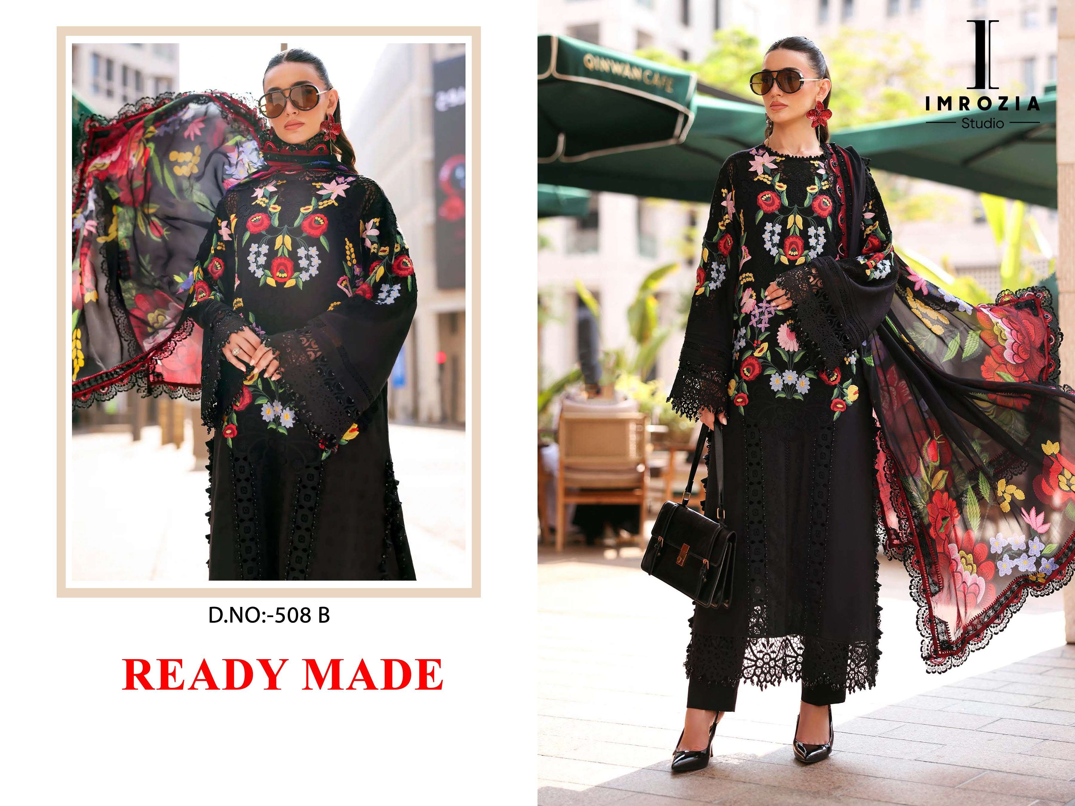 IMROZIA STUDIO D NO 508 COTTON WITH HEAVY EMBROIDERY WORK READY MADE PAKISTANI SUIT 