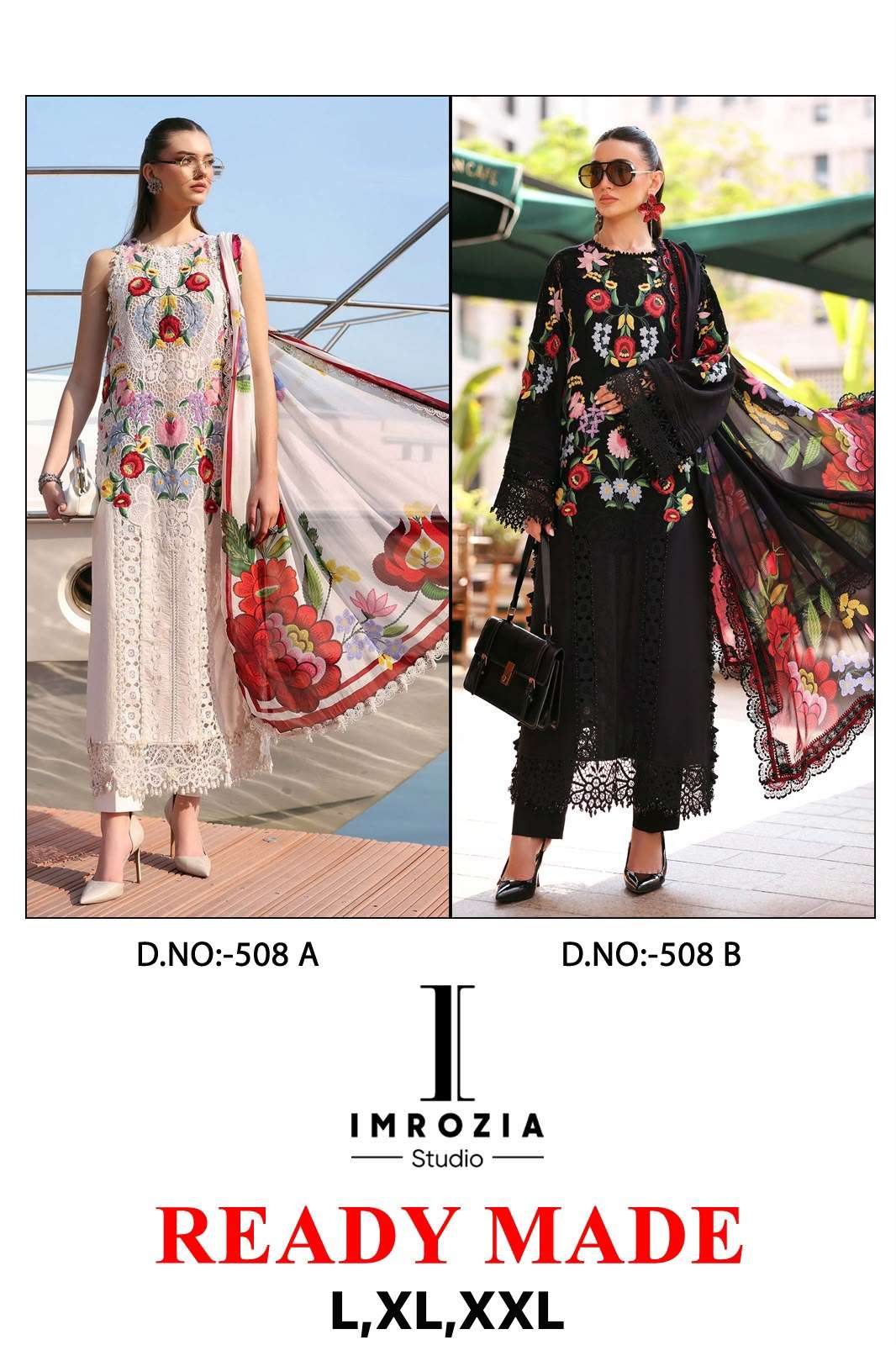 IMROZIA STUDIO D NO 508 COTTON WITH HEAVY EMBROIDERY WORK READY MADE PAKISTANI SUIT 