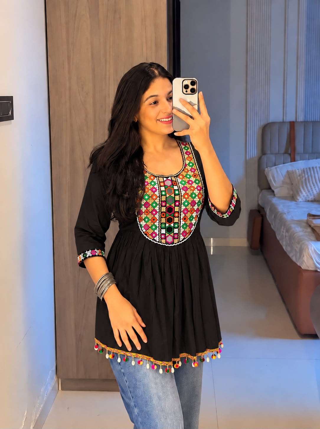 INLI GAMTHI UTSAV 3.0 RAYON FANCY WORKS NAVRATRI WEAR LADIES TOP