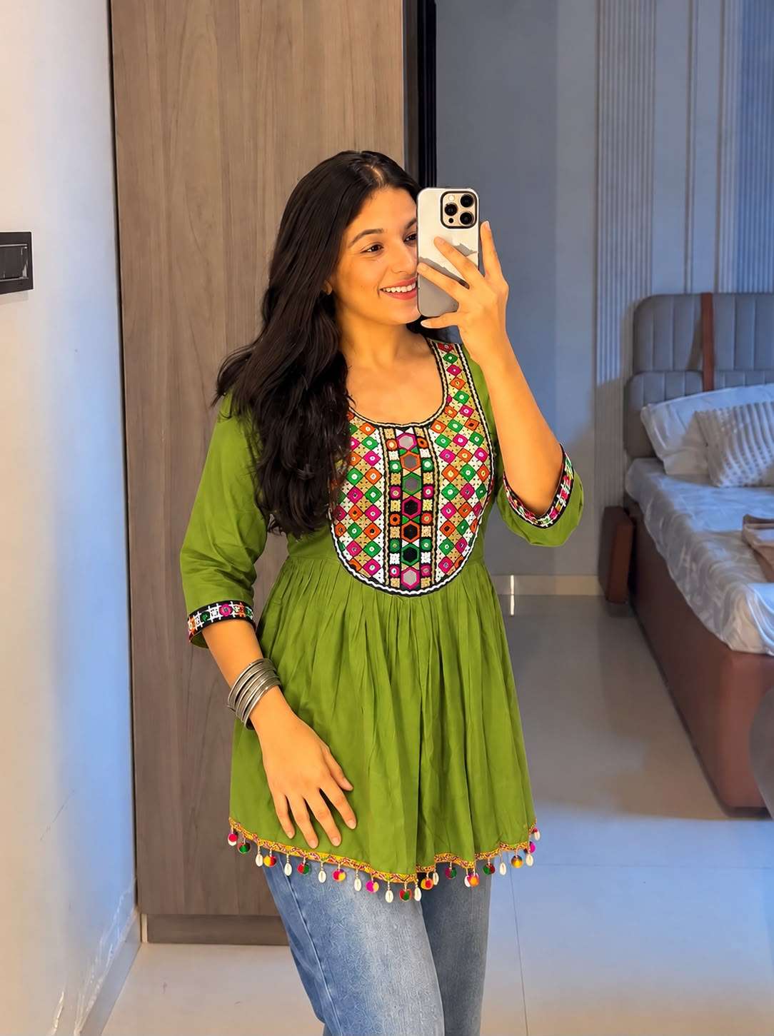 INLI GAMTHI UTSAV 3.0 RAYON FANCY WORKS NAVRATRI WEAR LADIES TOP