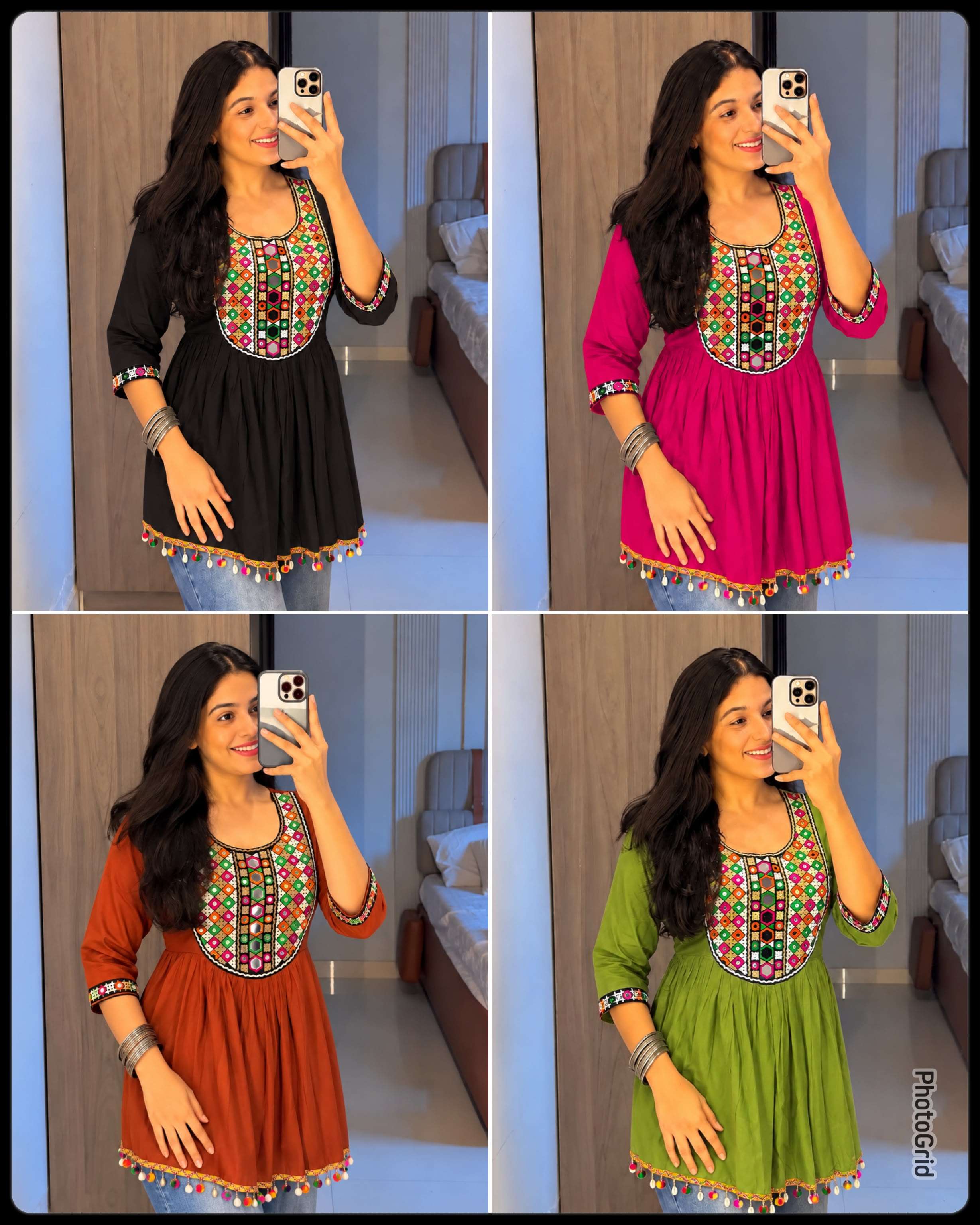 INLI GAMTHI UTSAV 3.0 RAYON FANCY WORKS NAVRATRI WEAR LADIES TOP