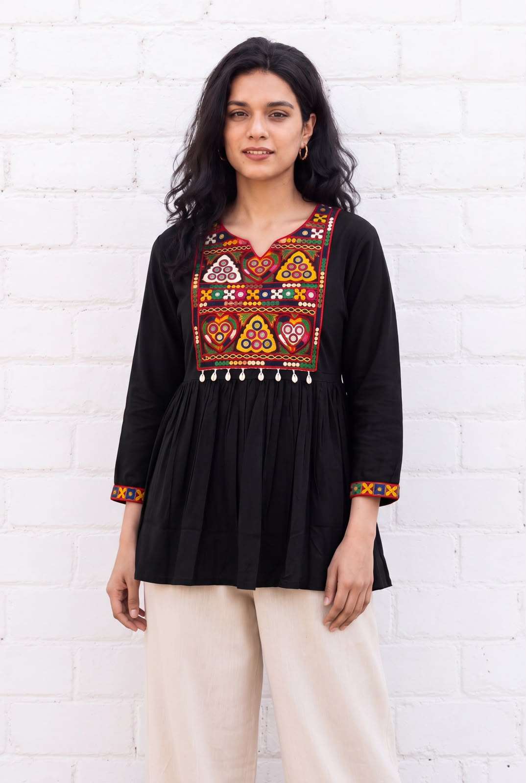 INLI GAMTHI UTSAV RAYON FANCY WORKS LADIES NAVRATRI WEAR LADIES TOP