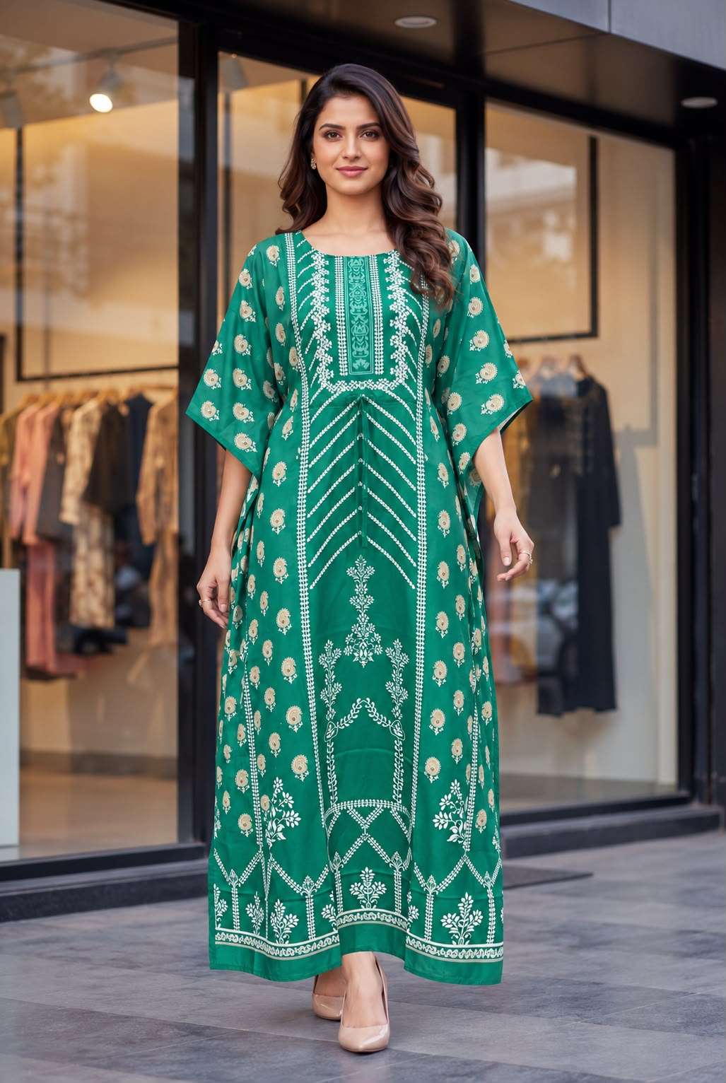 INLI KAFTAN VOL 9.0 CREPE PRINTS FANCY WEAR LONG KAFTAN 