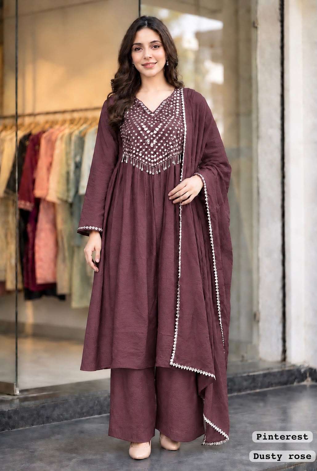 INLI PINTEREST PREMIUM VOL 5 SILK ANARKALI STYLE LADIES 3PCS SET COLLECTION 