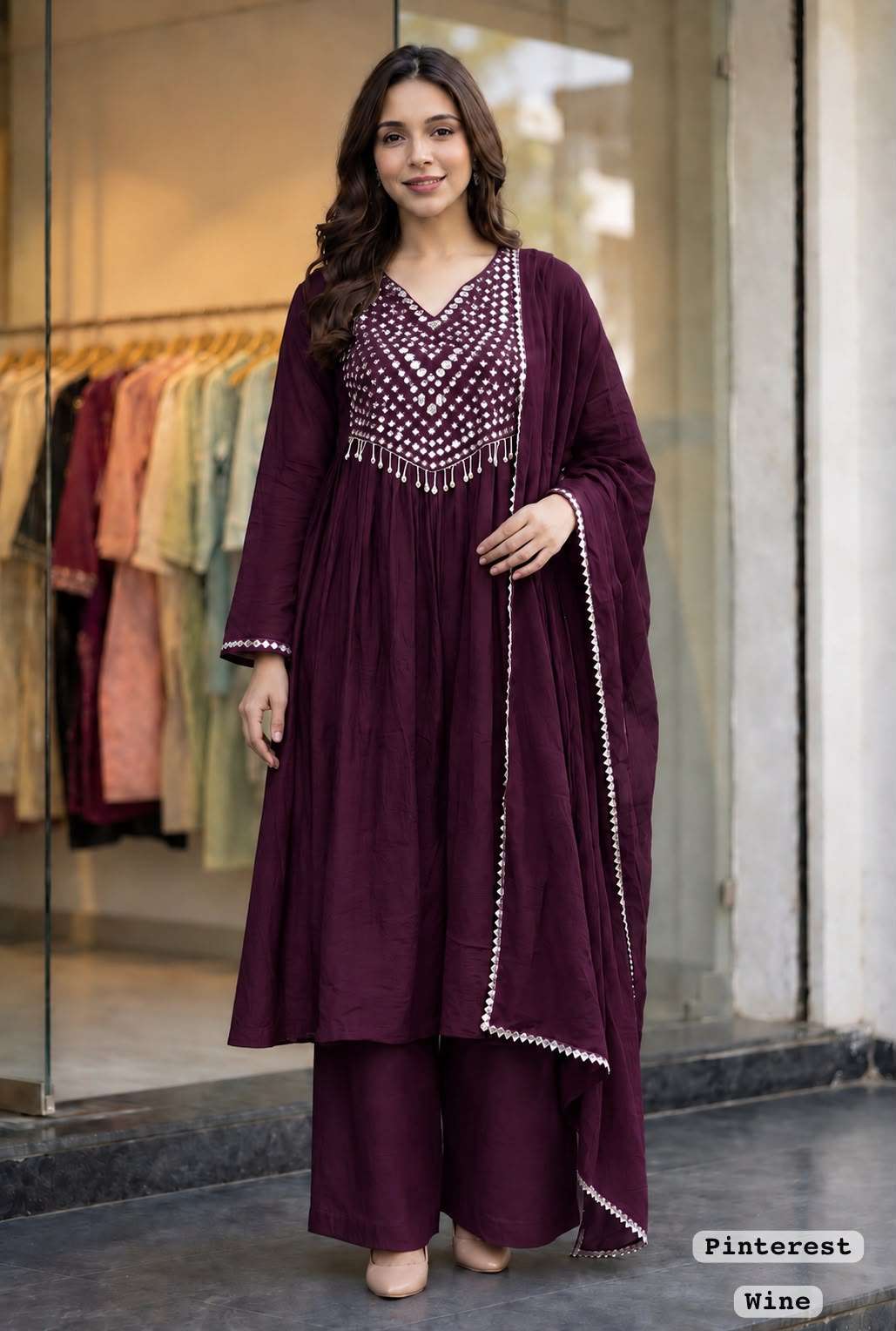 INLI PINTEREST PREMIUM VOL 5 SILK ANARKALI STYLE LADIES 3PCS SET COLLECTION 