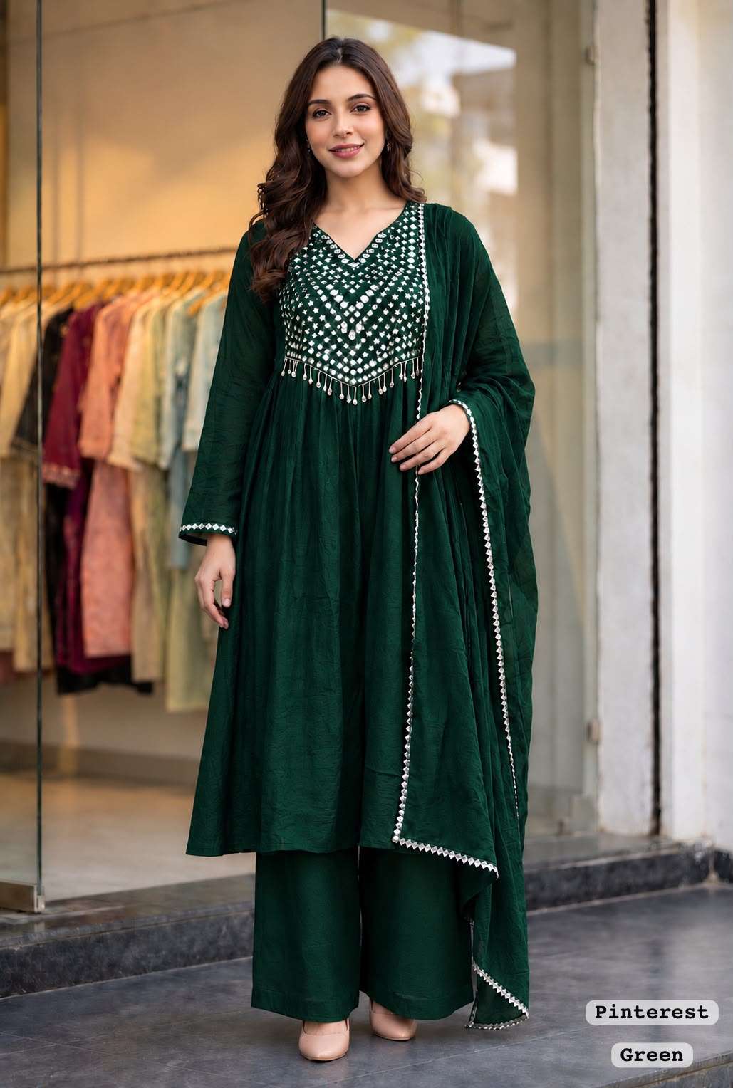 INLI PINTEREST PREMIUM VOL 5 SILK ANARKALI STYLE LADIES 3PCS SET COLLECTION 
