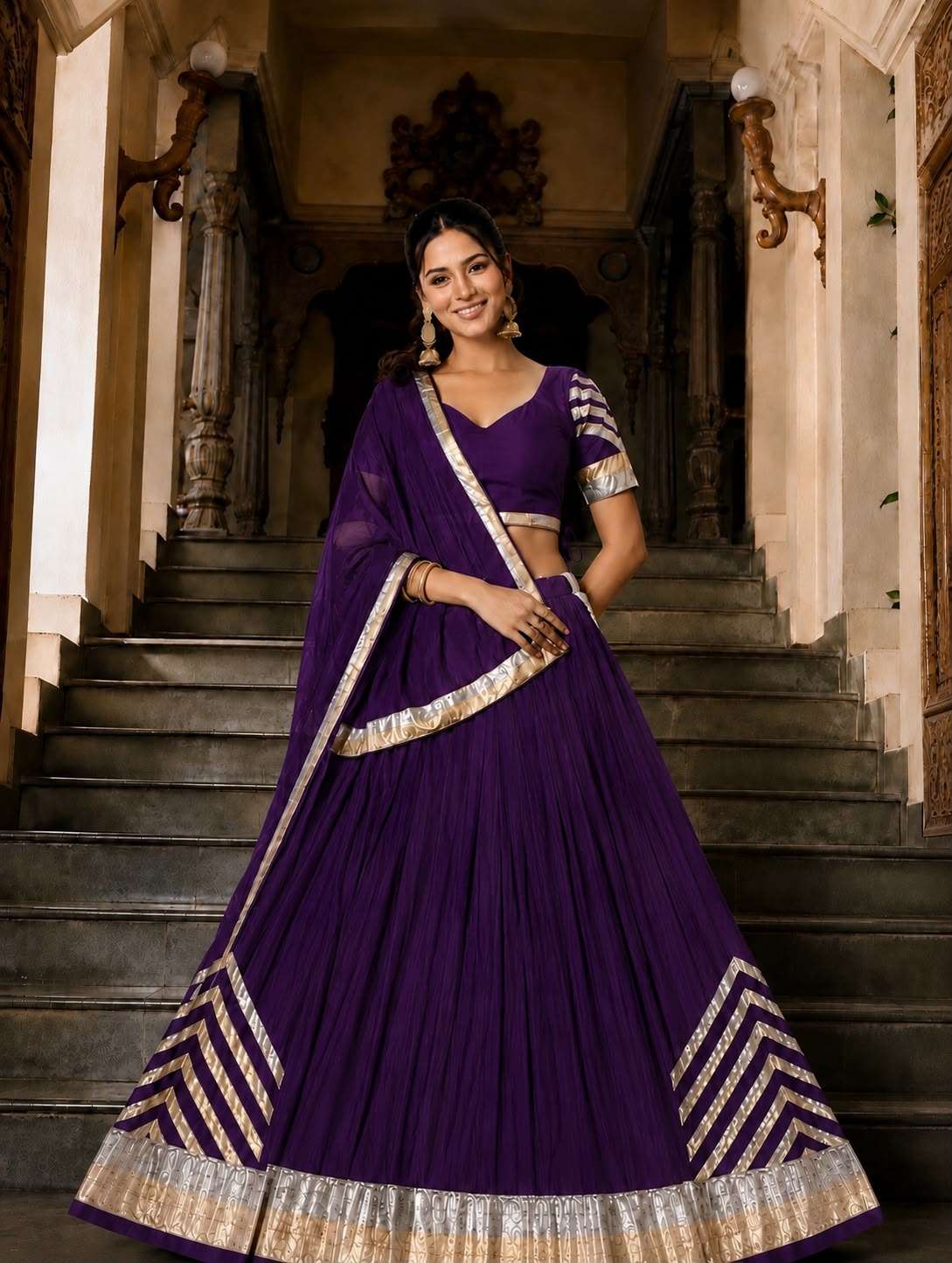 INLI RAAS LEELA SILK DESIGNER WORK FESTIVE WEAR LEHENGA CHOLI COLLECTION 