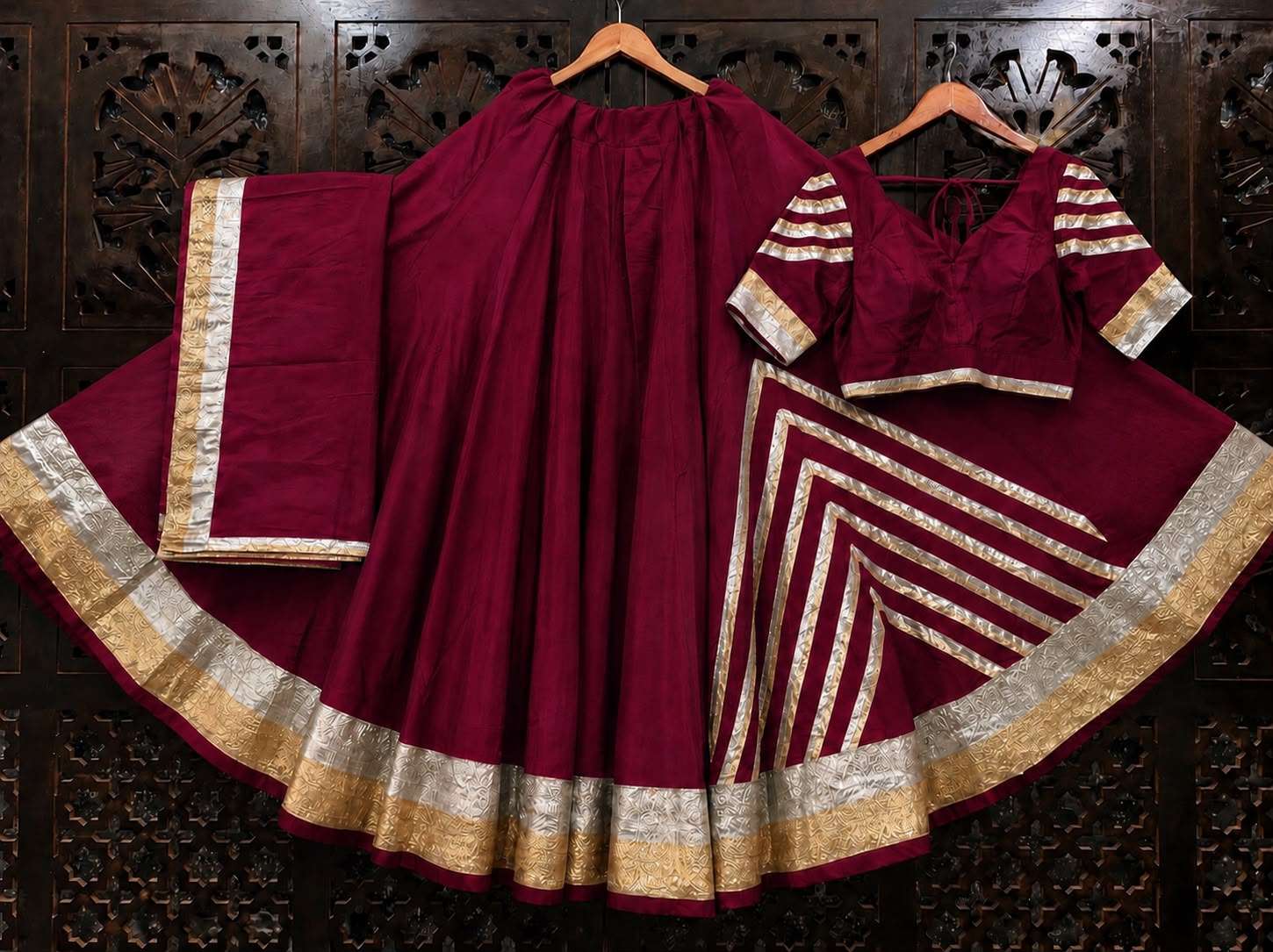 INLI RAAS LEELA SILK DESIGNER WORK FESTIVE WEAR LEHENGA CHOLI COLLECTION 