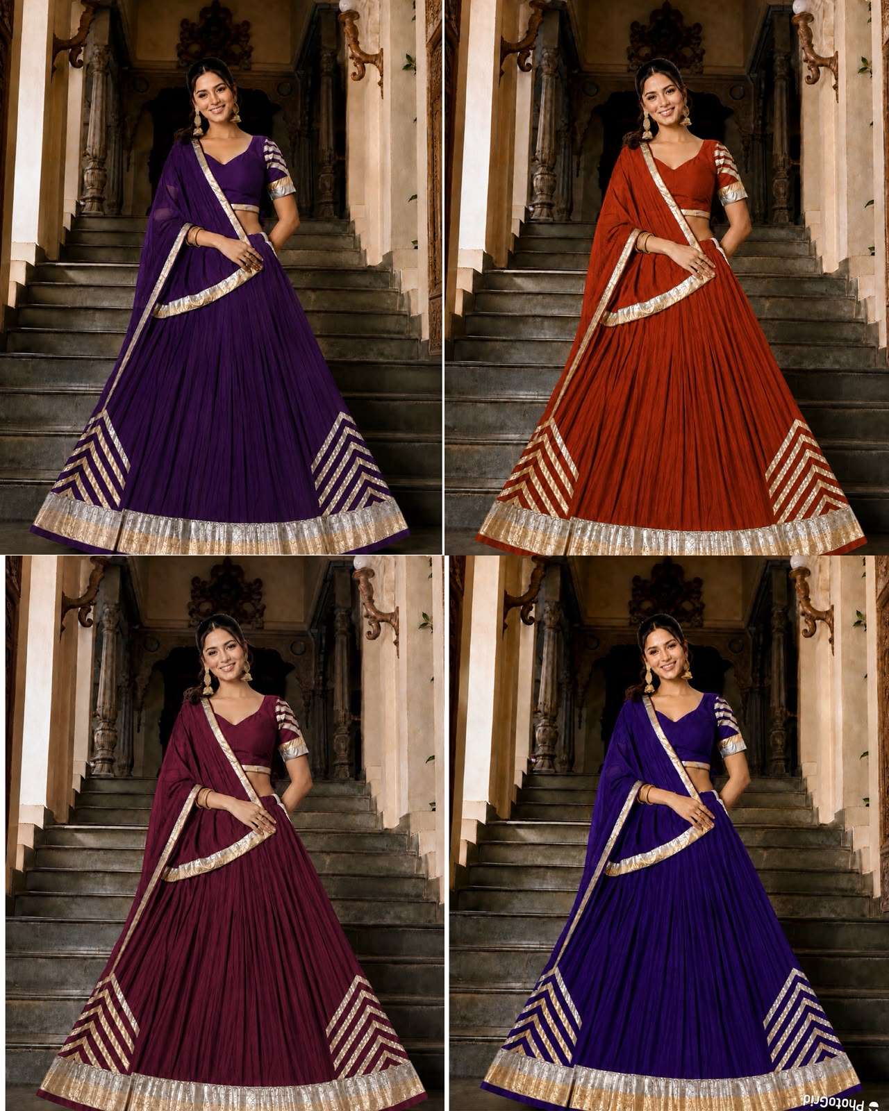 INLI RAAS LEELA SILK DESIGNER WORK FESTIVE WEAR LEHENGA CHOLI COLLECTION 