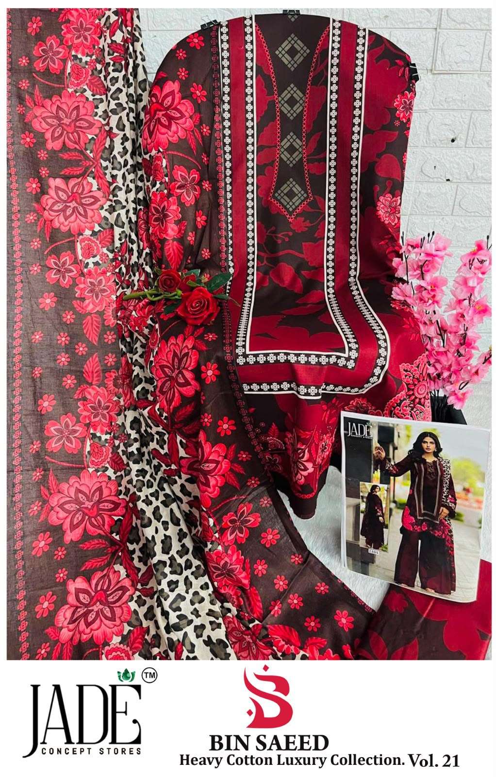 JADE BIN SAEED HEAVY COTTON LUXURY COLLECTION VOL 21 COTTON DIGITAL PRINT SALWAR SUIT