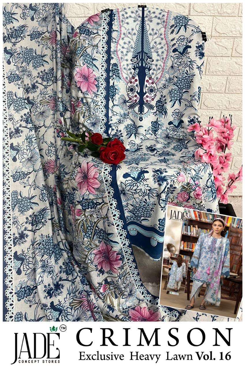 JADE CRIMSON EXCLUSIVE HEAVY LAWN COLLECTION VOL 16 NEW DESIGNS 