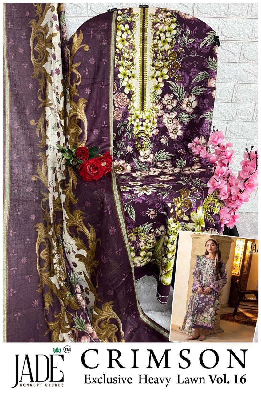 JADE CRIMSON EXCLUSIVE HEAVY LAWN COLLECTION VOL 16 NEW DESIGNS 