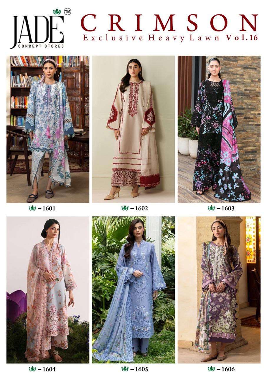 JADE CRIMSON EXCLUSIVE HEAVY LAWN COLLECTION VOL 16 NEW DESIGNS 