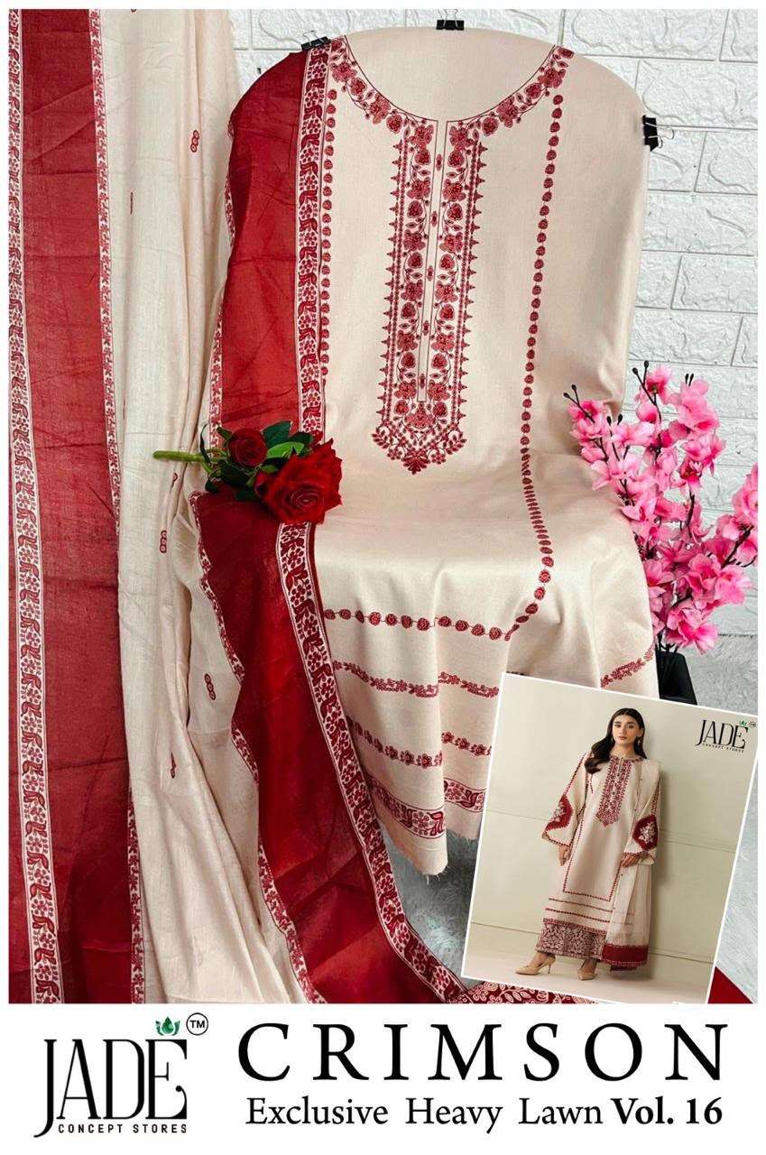JADE CRIMSON EXCLUSIVE HEAVY LAWN COLLECTION VOL 16 NEW DESIGNS 