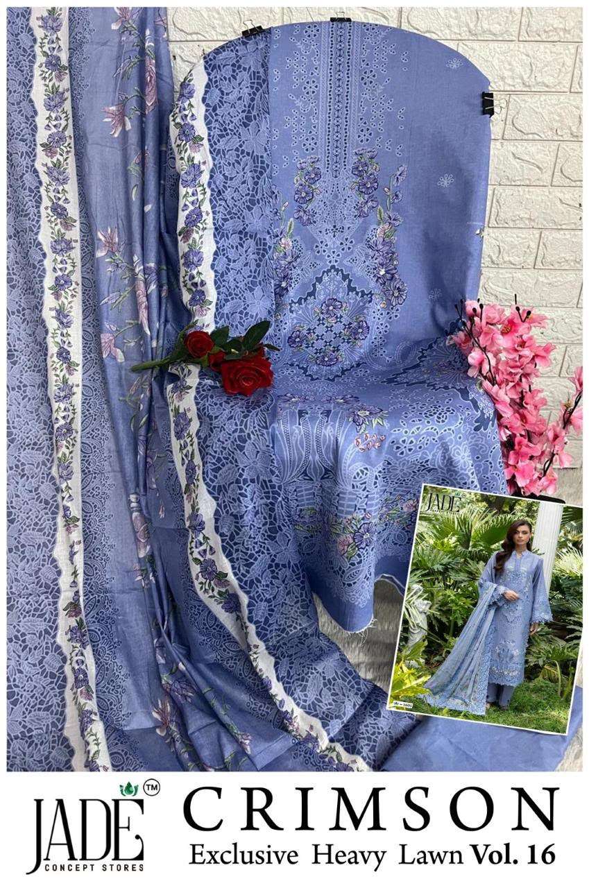 JADE CRIMSON EXCLUSIVE HEAVY LAWN COLLECTION VOL 16 NEW DESIGNS 