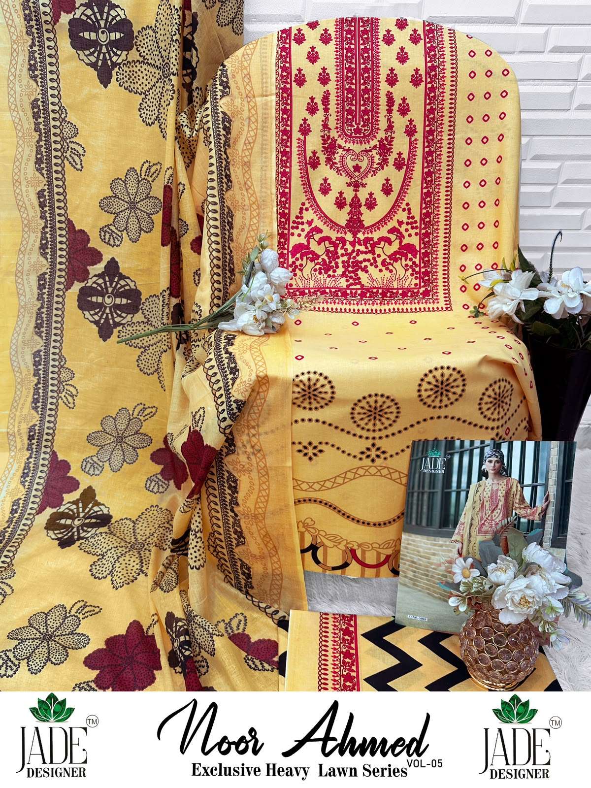 JADE DESIGNER NOOR AHMED VOL 5 LAWN COTTON DIGITAL KARACHI PRINT SALWAR SUIT