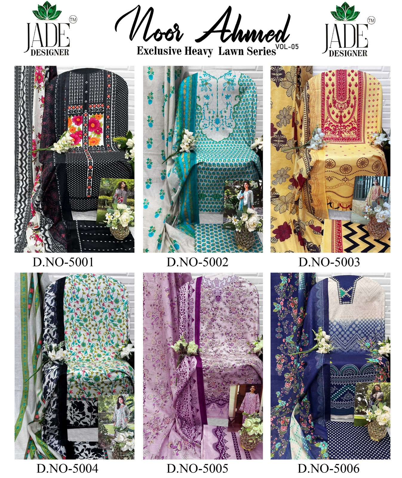 JADE DESIGNER NOOR AHMED VOL 5 LAWN COTTON DIGITAL KARACHI PRINT SALWAR SUIT