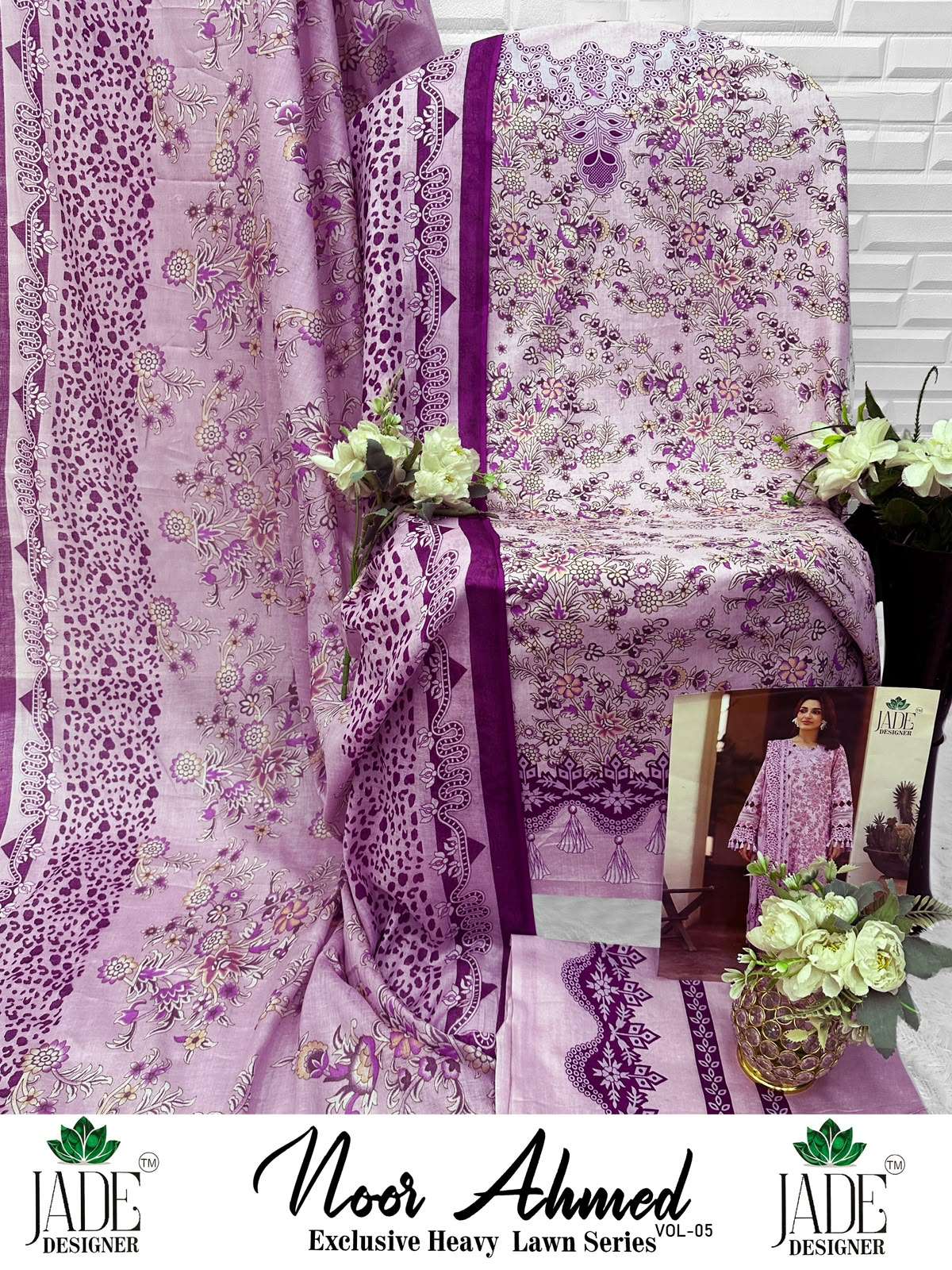 JADE DESIGNER NOOR AHMED VOL 5 LAWN COTTON DIGITAL KARACHI PRINT SALWAR SUIT
