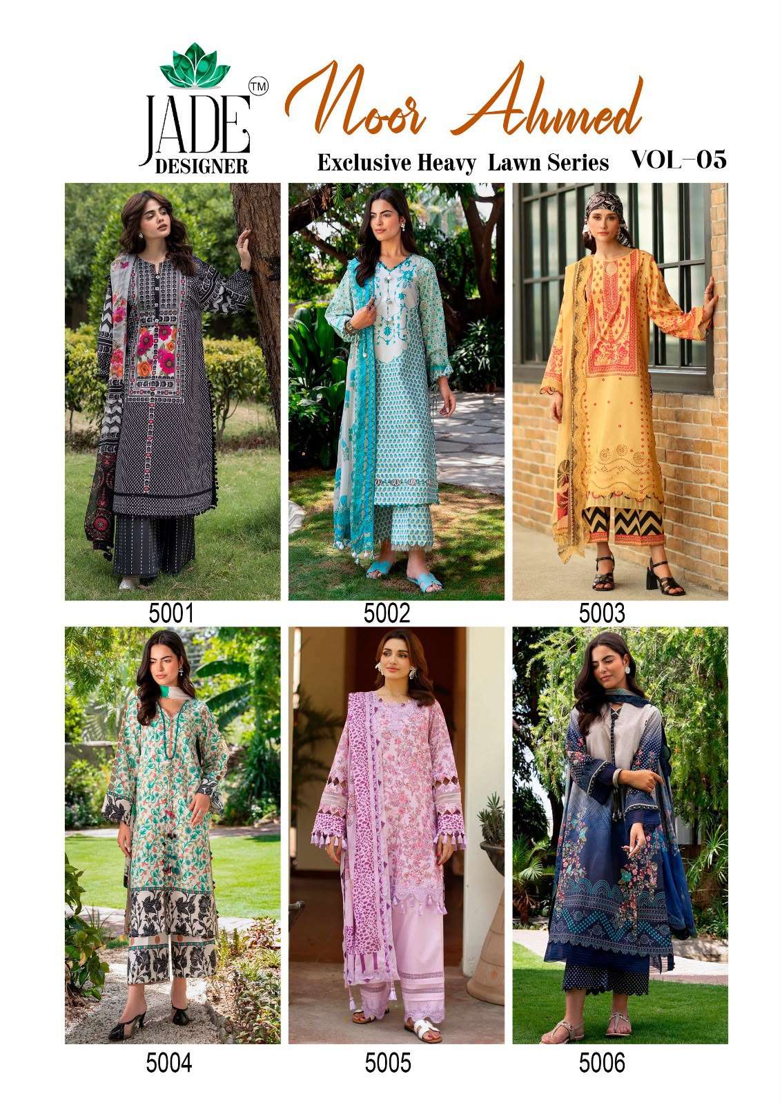 JADE DESIGNER NOOR AHMED VOL 5 LAWN COTTON DIGITAL KARACHI PRINT SALWAR SUIT