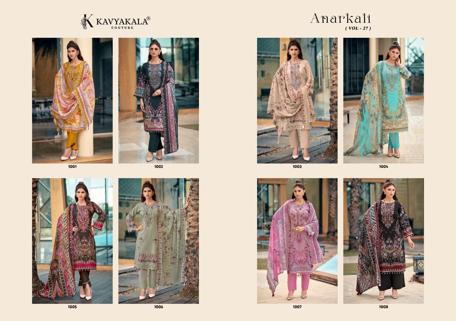 KAVYA KALA COUTURE ANARKALI VOL 27 LAWN COTTON DIGITAL PRINT WITH FANCY WORK SUIT