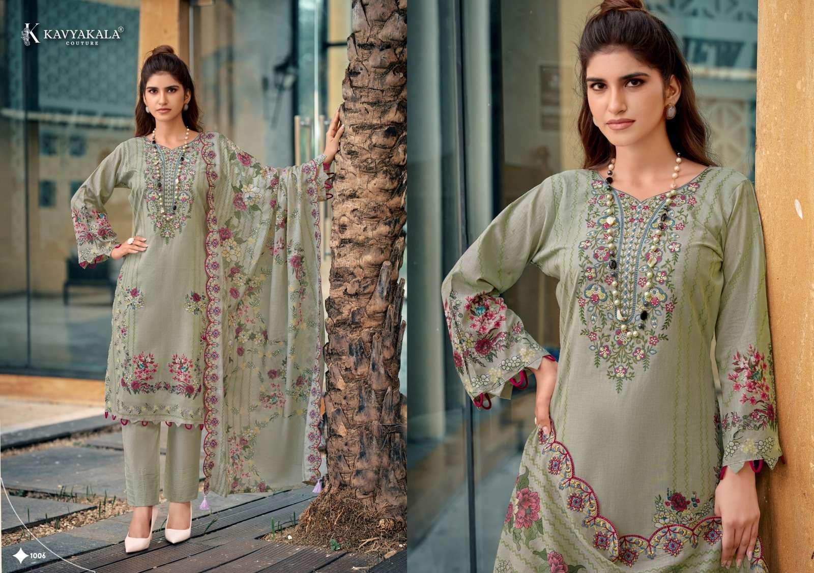 KAVYA KALA COUTURE ANARKALI VOL 27 LAWN COTTON DIGITAL PRINT WITH FANCY WORK SUIT