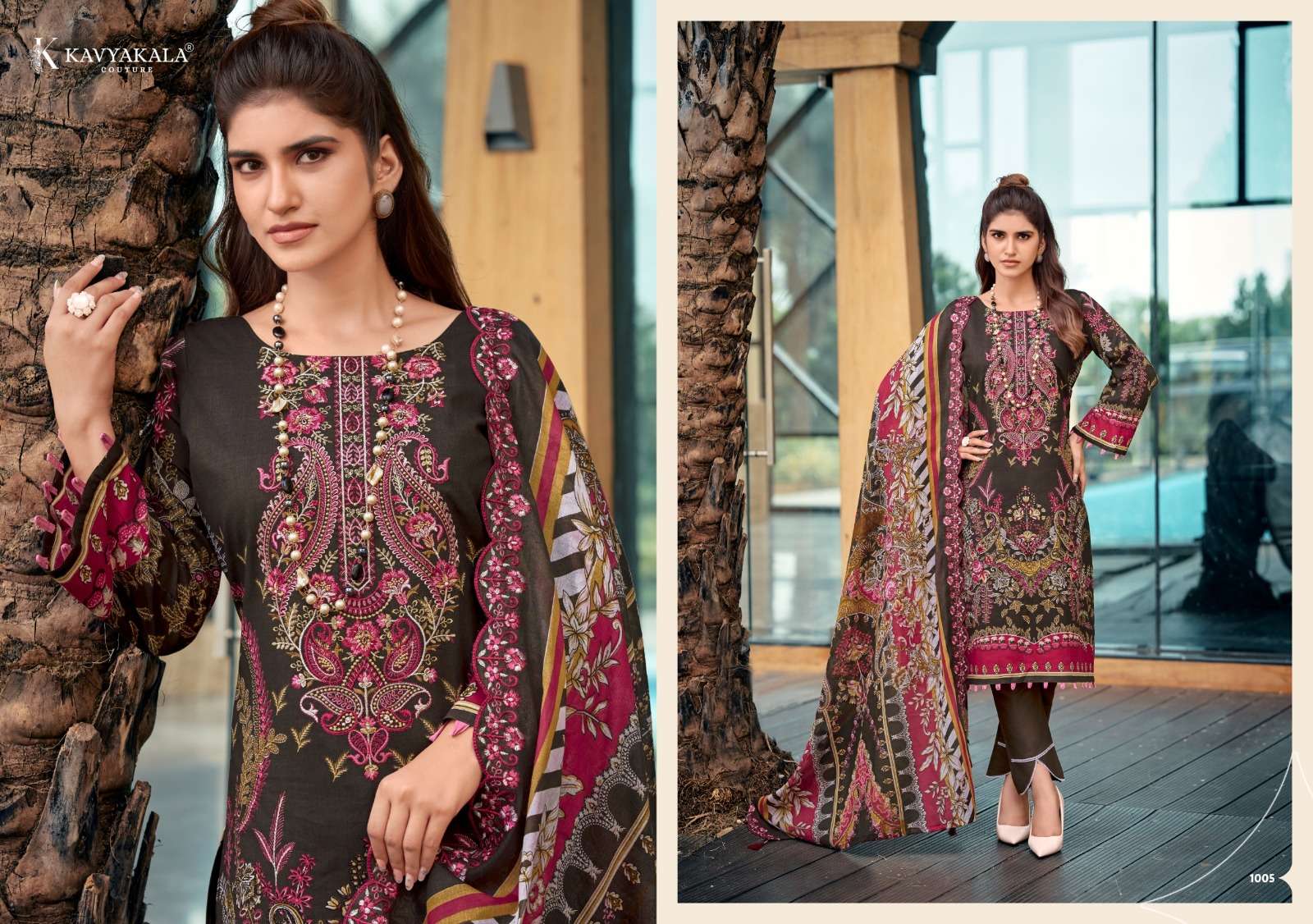 KAVYA KALA COUTURE ANARKALI VOL 27 LAWN COTTON DIGITAL PRINT WITH FANCY WORK SUIT